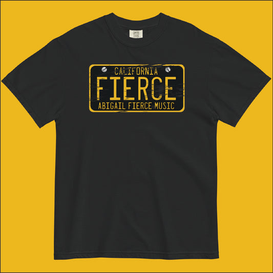 ABIGAIL FIERCE Unisex T-Shirt California License Plate BLACK & GOLD