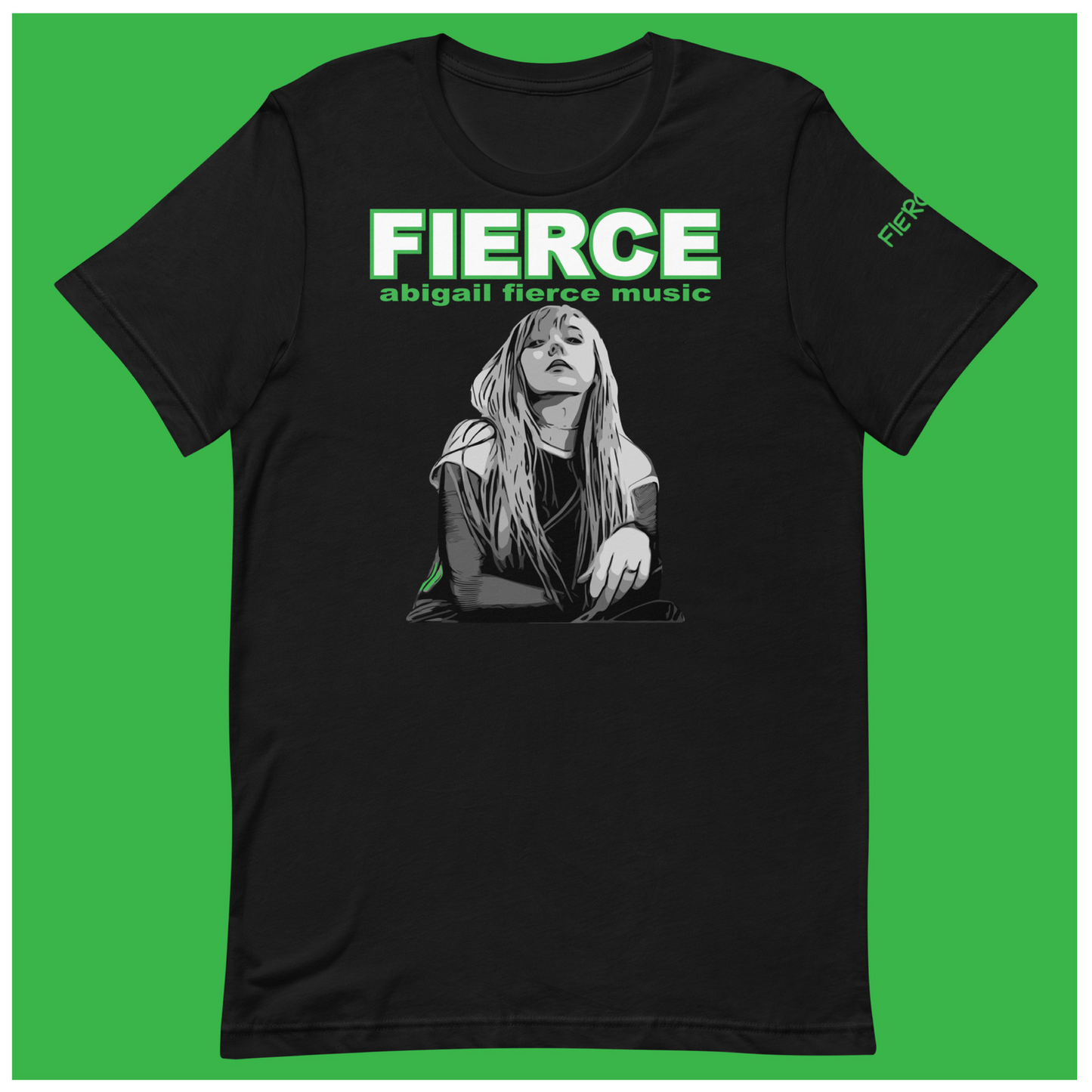 ABIGAIL FIERCE Unisex T-Shirt BLACK & GREEN